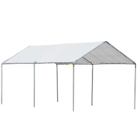 Outsunny 10'x 20' Heavy Duty Carport Car Canopy with Water UV Protection and Simple Open Design, Gray